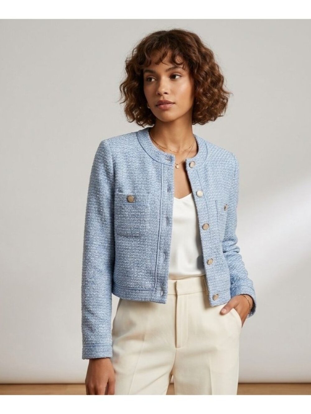 Women's - Antonio Melani Blue Knit Jacket, Size Small